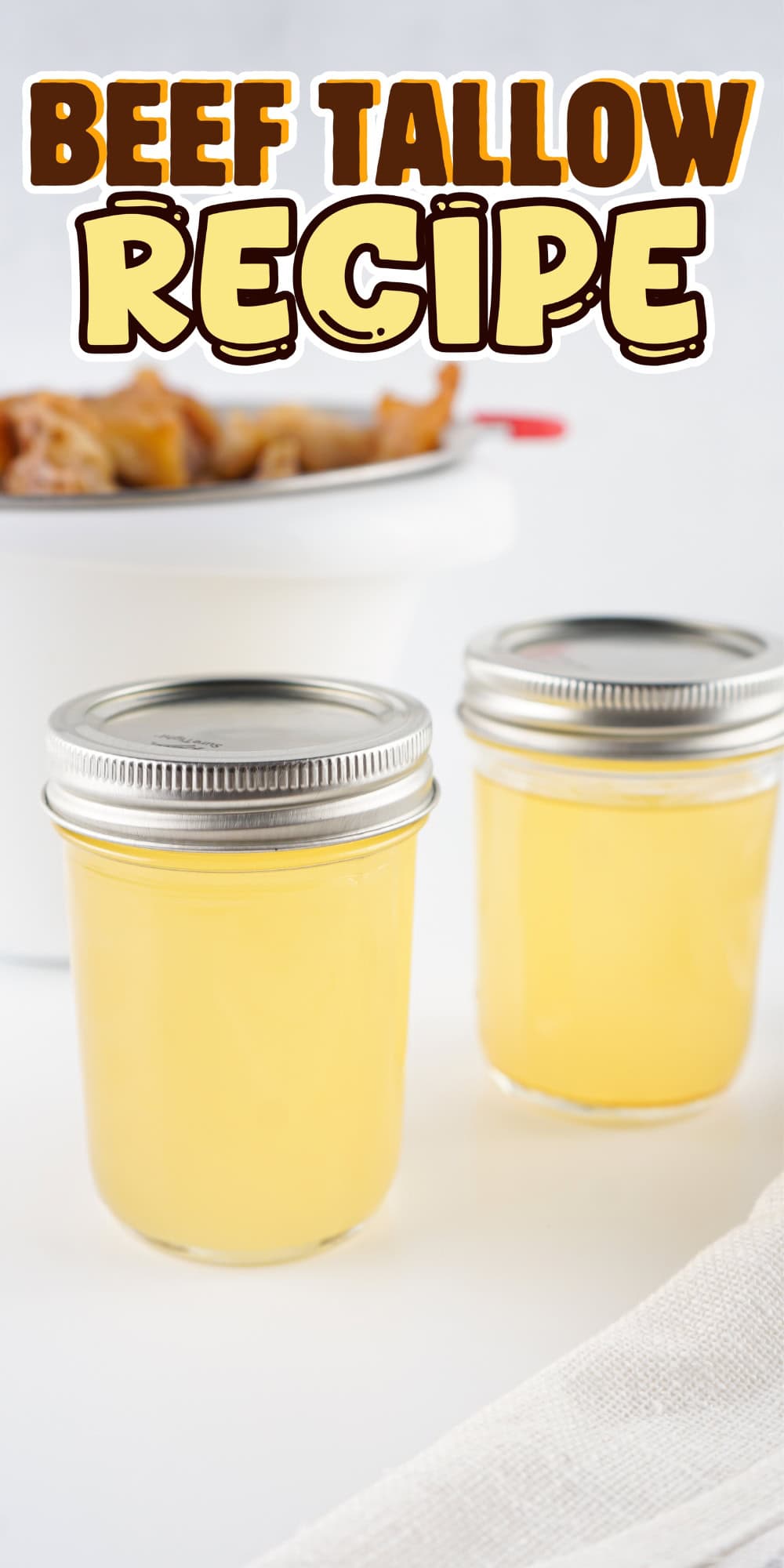 Two jars of beef tallow.