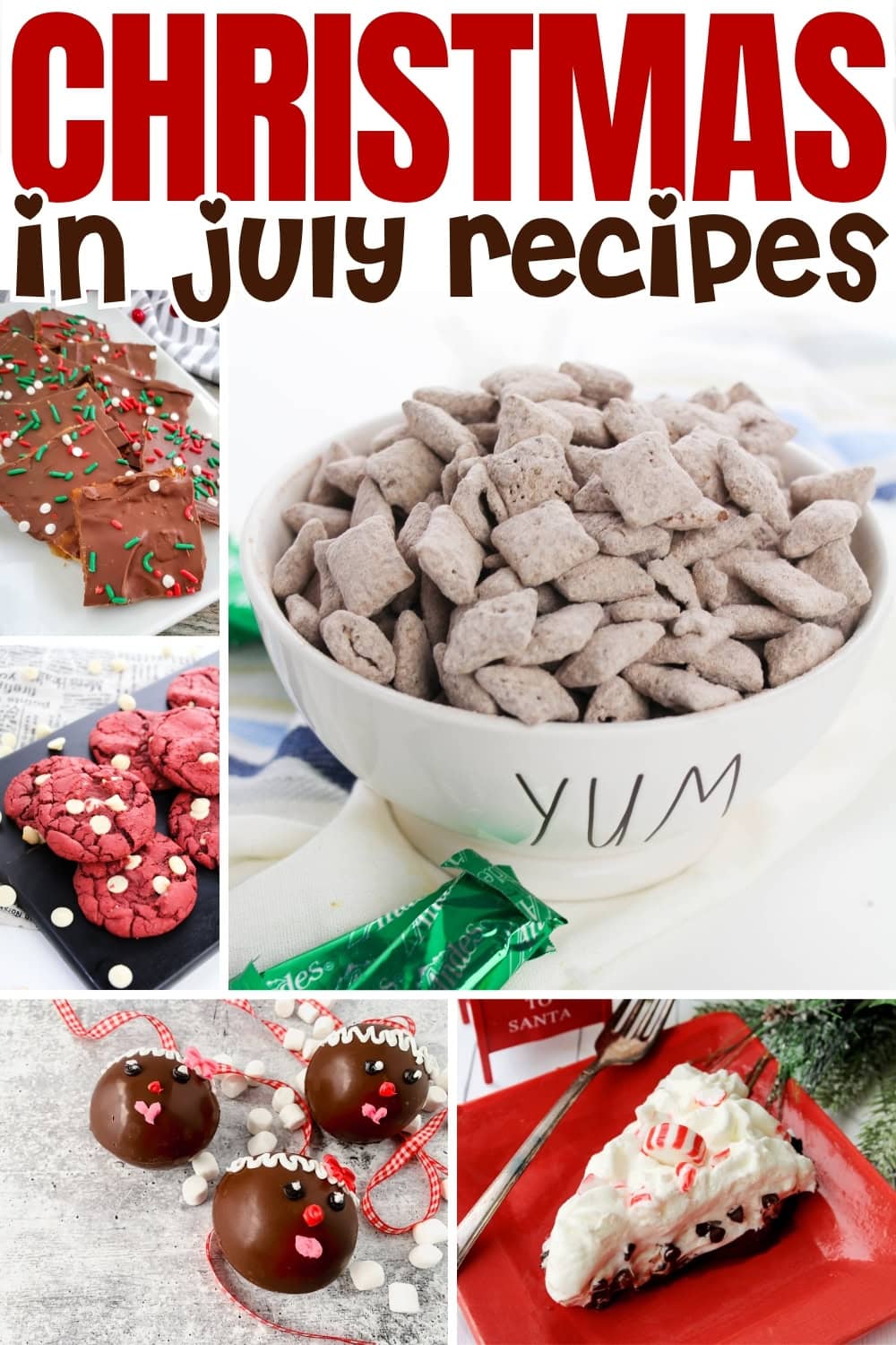Festive Christmas-themed desserts, including cookies and treats.