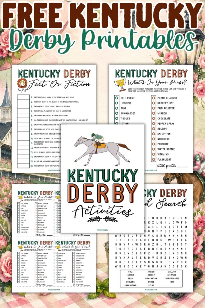 Kentucky Derby printables: trivia, activities, word search, and more for fun.