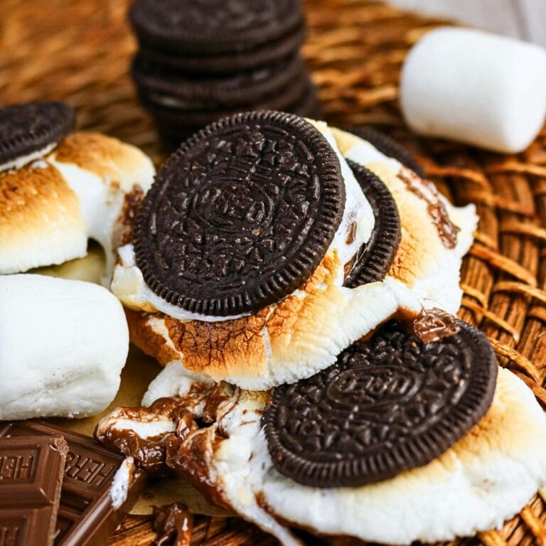 Toasted marshmallow and chocolate sandwiched between chocolate cookies.