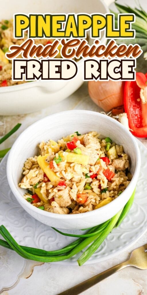 Pineapple and chicken fried rice.