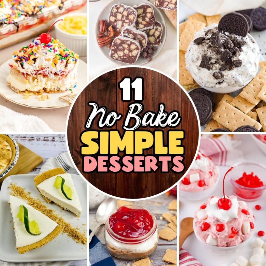 various no-bake desserts.