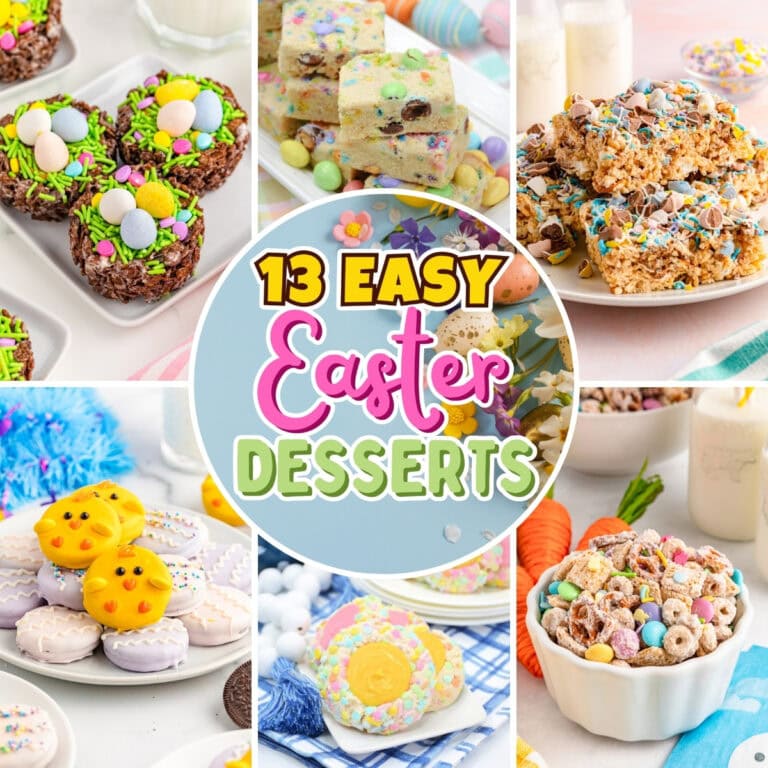 Colorful Easter-themed desserts.