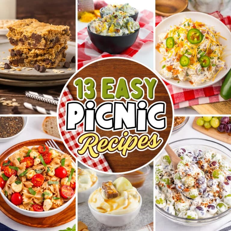Six picnic dishes.
