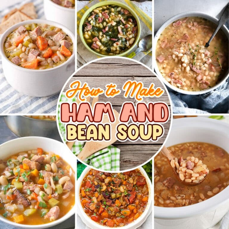 Various ham and bean soups.