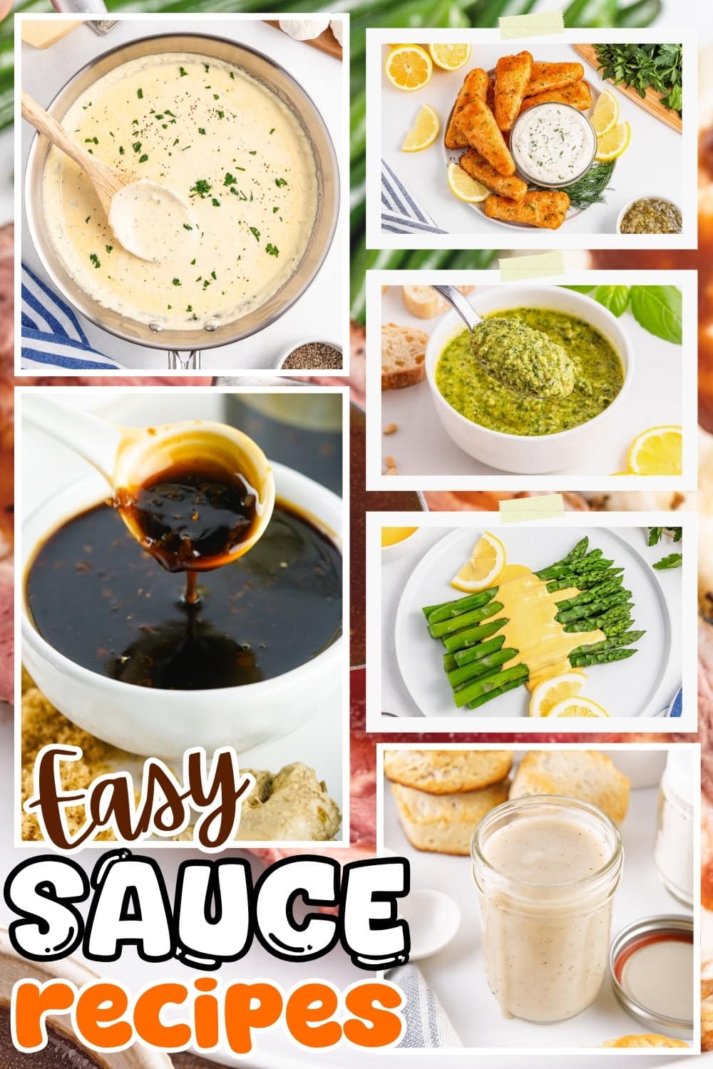 Various sauces and dishes.