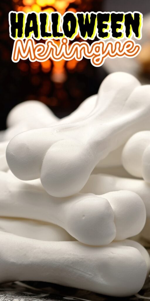 Bone-shaped white meringue cookies.