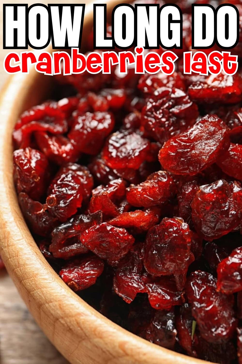 A bowl of dried cranberries.