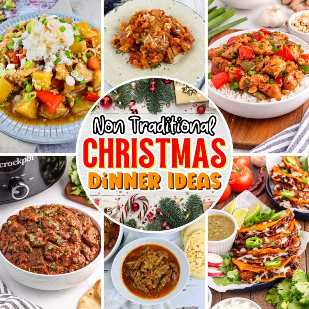 Christmas dinners: spicy stew, pasta, curry, tacos.