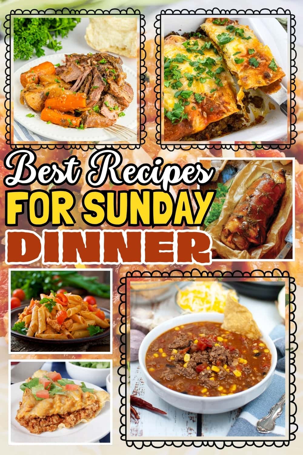 Top Sunday Dinner Recipes: Roast, pasta, chili, and more delicious meals.