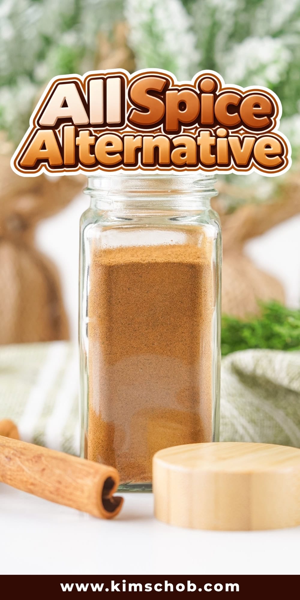 A glass jar of ground spice.