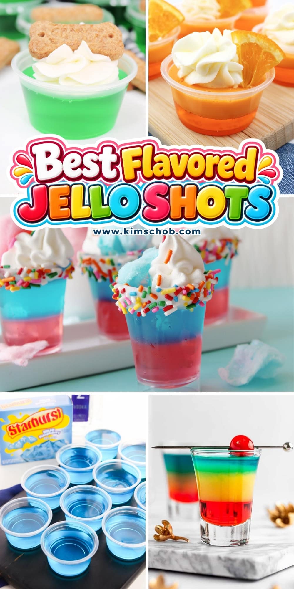Colorful Jell-O shots.
