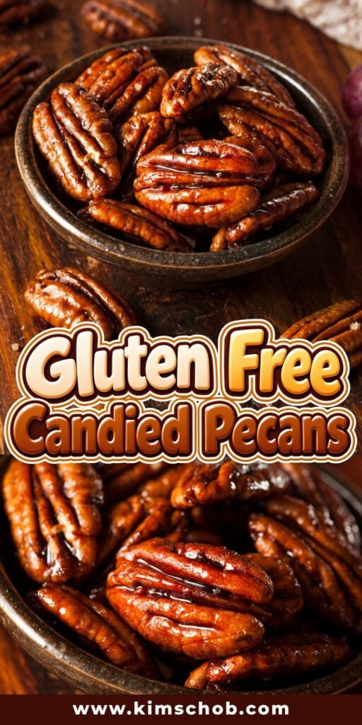 Bowl of candied pecans.