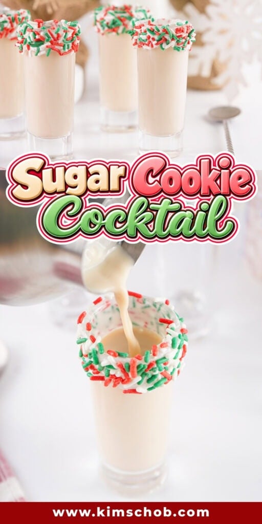 Creamy sugar cookie cocktails with festive sprinkles on the rims.